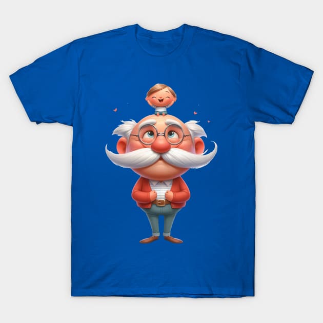 Copy of Cute Grandpa With Grandson T-Shirt by Dmytro